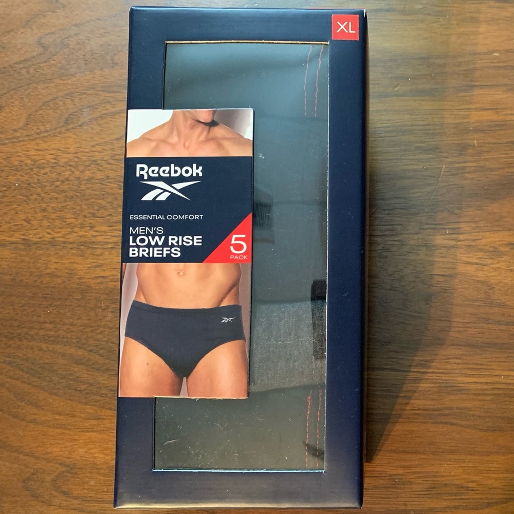 Reebok mens low rise briefs - 5 pack - XL - NEW